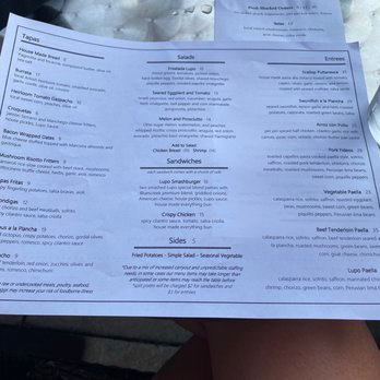 Lupo - Menu august 2021 - Tapas/Small Plates Near Me - Columbus, Ohio
