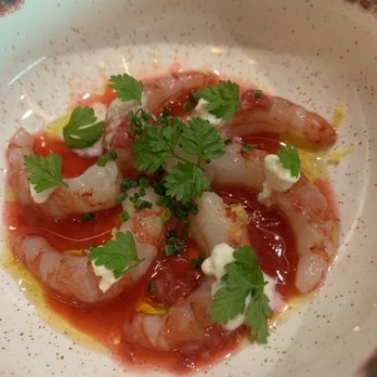 Omai Restaurant - Shrimp in raspberry vinaigrette and creme fraiche - Japanese Near Me - Toronto, Ontario Omai Restaurant - Shrimp in raspberry vinaigrette and creme fraiche - Japanese Near Me - Toronto, Ontario