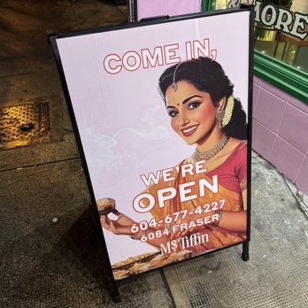 Ms Tiffin - Sandwich board outside~ (November 2024) - Indian Near Me - Vancouver, British Columbia