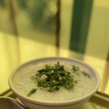 Rubato - Pork and Century Egg Congee ($5)- took me back to childhood breakfasts - Hong Kong Style Cafe Near Me - Quincy, Massachusetts