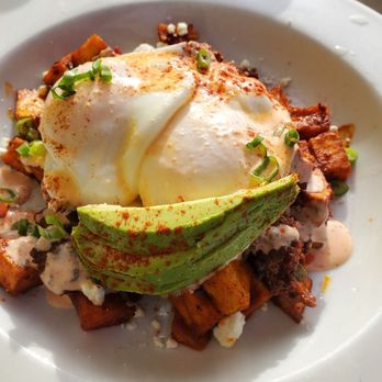 Eat Chow - Chorizo hash with poached eggs - great - Breakfast & Brunch Near Me - Costa Mesa, California Eat Chow - Chorizo hash with poached eggs - great - Breakfast & Brunch Near Me - Costa Mesa, California