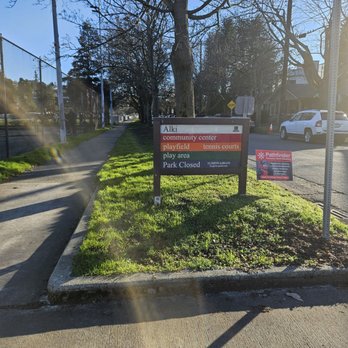 Alki Playground - Park sign - Parks Near Me - Seattle, Washington