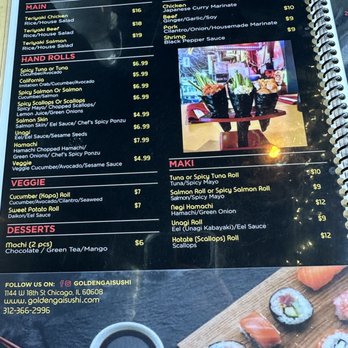 Golden Gai - a menu for a sushi restaurant - Sushi Bars Near Me - Chicago, Illinois Golden Gai - a menu for a sushi restaurant - Sushi Bars Near Me - Chicago, Illinois