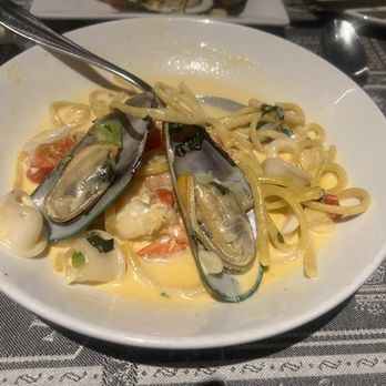 PortaBella - Seafood Linguine this was a shared portion. It was bigger than this. - Mediterranean Near Me - Carmel, California PortaBella - Seafood Linguine this was a shared portion. It was bigger than this. - Mediterranean Near Me - Carmel, California