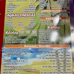 Refresqueria El Manguito Tropical - Menu February 2024