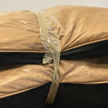 Dumbo Moving & Storage - Leather couch cushions that they TAPED TOGETHER WITH NO BLANKET - Movers Near Me - Brooklyn, New York Dumbo Moving & Storage - Leather couch cushions that they TAPED TOGETHER WITH NO BLANKET - Movers Near Me - Brooklyn, New York