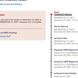 United States Postal Service - Tracking shows being returned and has the correct address.