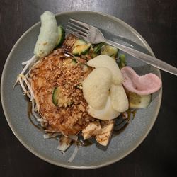 Fried rice with traditional Asian shrimp chips