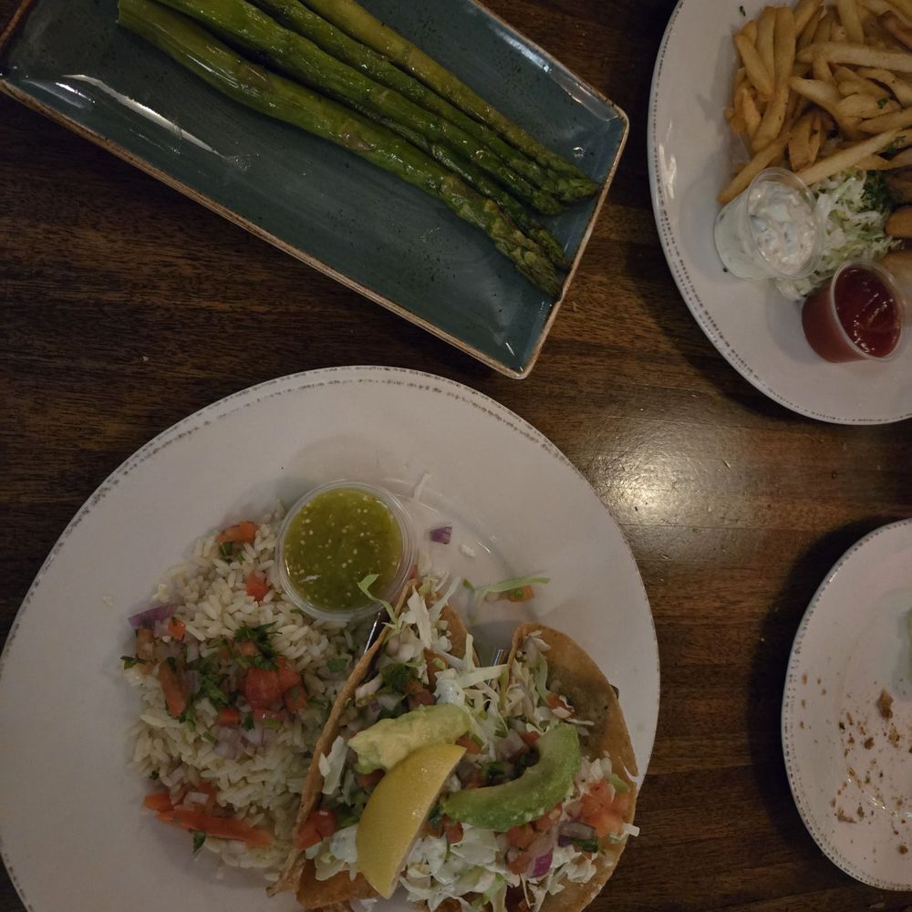 Bluewater Avalon - Battered fish tacos and asparagus - Seafood Near Me - Avalon, California Bluewater Avalon - Battered fish tacos and asparagus - Seafood Near Me - Avalon, California