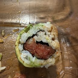 Roll seemed to have more rice than usual Roll seemed to have more rice than usual