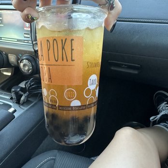 O Poke - Omega Poke - Peach tea with boba - Specialty Food Near Me - Rancho Cucamonga, California