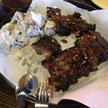 Phil's BBQ - Pork baby back ribs with potatoe salad - Barbeque Near Me - San Diego, California
