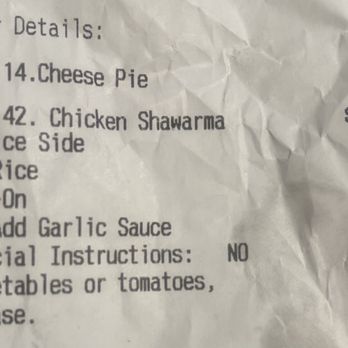 Aladdin Mediterranean Cuisine & Catering - Didn't follow special instructions or include $2 garlic sauce. - Mediterranean Near Me - Claremont, California Aladdin Mediterranean Cuisine & Catering - Didn't follow special instructions or include $2 garlic sauce. - Mediterranean Near Me - Claremont, California