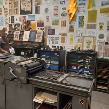 Hazel & Violet - Crankable printing press the public can use after watching a demo. - Printing Services Near Me - Phoenix, Arizona