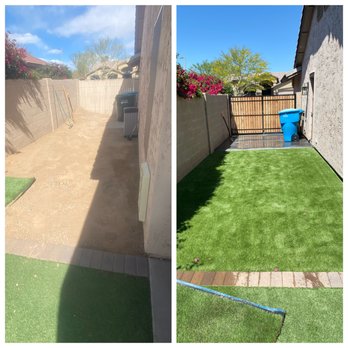 RX Landscape - Side Yard with new turf, concrete and RV gate - Landscaping Near Me - Phoenix, Arizona