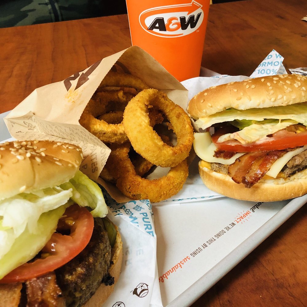 A&W - Uncle Burger & Mozza Burger both with Bacon! - Fast Food Near Me - Sicamous, British Columbia A&W - Uncle Burger & Mozza Burger both with Bacon! - Fast Food Near Me - Sicamous, British Columbia