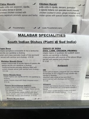 Menu photo 2 Indian Palace Florence, FI