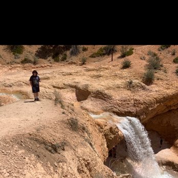 Mossy Cave Trail - My son at the top - Hiking Near Me