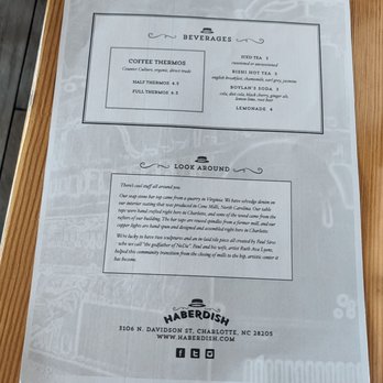 Haberdish - Menu back as of Nov. 2022. - Southern Near Me - Charlotte, North Carolina Haberdish - Menu back as of Nov. 2022. - Southern Near Me - Charlotte, North Carolina