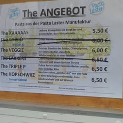 Pasta Laster - Speisekarte - nicht immer ist für Alle da :)
