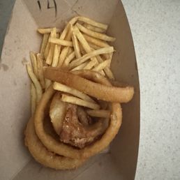 Onion rings and fries Onion rings and fries