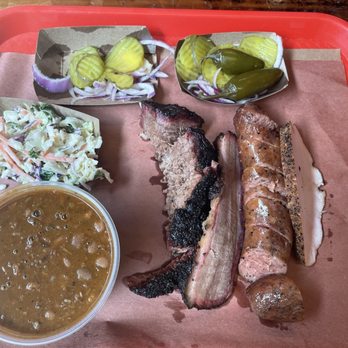 Terry Black's Barbecue - Sausage, turkey, brisket, baked beans and coleslaw - Barbeque Near Me - Dallas, Texas Terry Black's Barbecue - Sausage, turkey, brisket, baked beans and coleslaw - Barbeque Near Me - Dallas, Texas