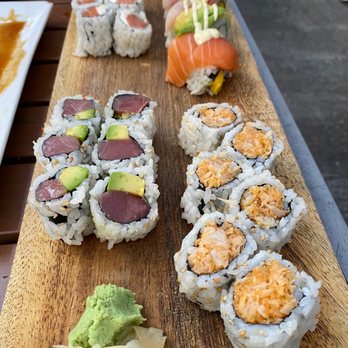 Honshu - Philadelphia Roll, Luis Roll, Tuna Avocado Roll, and Spicy Scallop Roll - Sushi Bars Near Me - Jersey City, New Jersey Honshu - Philadelphia Roll, Luis Roll, Tuna Avocado Roll, and Spicy Scallop Roll - Sushi Bars Near Me - Jersey City, New Jersey