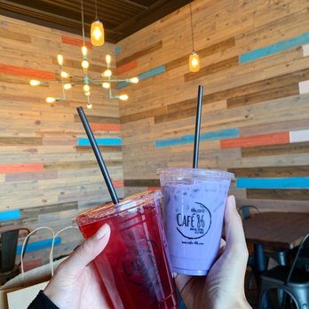 Cafe 86 - Hibiscus Cooler and Ube Latté - Desserts Near Me - Las Vegas, Nevada