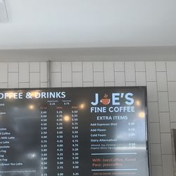 Joe's Fine Coffee - Menu