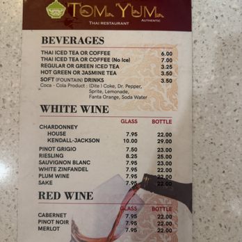 Tom Yum - Drink menu - Thai Near Me - Surprise, Arizona Tom Yum - Drink menu - Thai Near Me - Surprise, Arizona