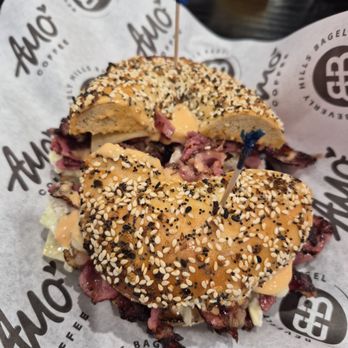 Beverly Hills Bagel - The classic pastrami Bagel it was quite good quite fun and quite expensive - Breakfast & Brunch Near Me - Beverly Hills, California