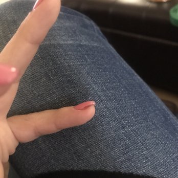 Joy Nails & Spa - 1 hr after having full acrylic set and gel color put on. Sliced my finger. Swollen and wouldn't stop bleeding. - Nail Salons Near Me - Oceanside, California
