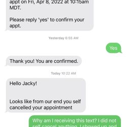 The Spa and Lash Studio Clearfield - My confirmation text