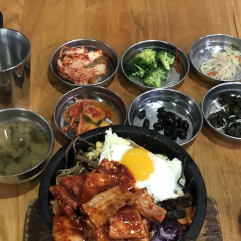 Spoon - Spicy pork belly bibimbop and all the sides! - Korean Near Me - Berkeley, California