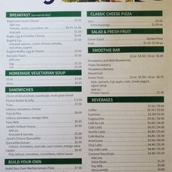 Cafe at the J - Cafe at the J MENU