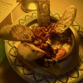 Cafe Sevilla - Queso fundido con Salchicha (Sausage) y Pan Con Tomate - Spanish Near Me - Costa Mesa, California Cafe Sevilla - Queso fundido con Salchicha (Sausage) y Pan Con Tomate - Spanish Near Me - Costa Mesa, California