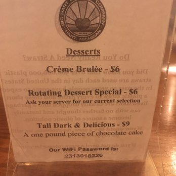 Big Hart Brewing Company - Another menu I didn't see on Yelp earlier. - Breweries Near Me - Hart, Michigan