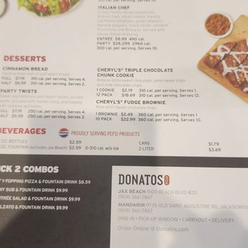 Donatos Pizza - Menu - Sandwiches Near Me - Jacksonville, Florida