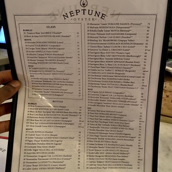 Neptune Oyster - Menu - Seafood Near Me - Boston, Massachusetts
