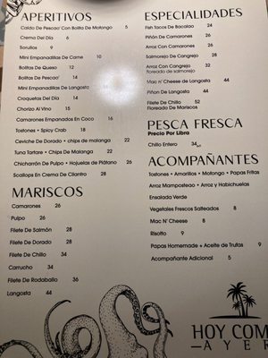 Menu photo 2 Hoy Como Ayer Cabo Rojo, PR