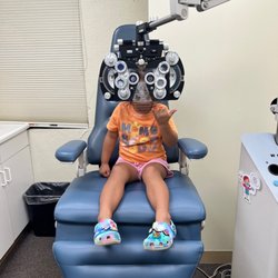 Family Vision Care - My 3 yo first eye exam. I thought she was too young but Dr. Kato said it's the perfect age to set a baseline.