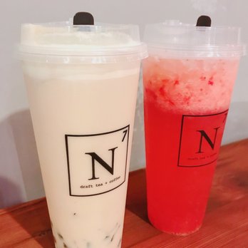 N7 Draft Tea and Coffee - House milk tea with grass jelly and strawberry hussle - Coffee & Tea Near Me - San Jose, California