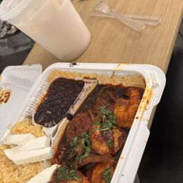 Shrimp Diablo & Horchata