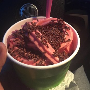 Delicious Yogurt - Watermelon on the top and blue cotton candy on the bottom with choco sprinkles - Ice Cream & Frozen Yogurt Near Me - Roslindale, Massachusetts Delicious Yogurt - Watermelon on the top and blue cotton candy on the bottom with choco sprinkles - Ice Cream & Frozen Yogurt Near Me - Roslindale, Massachusetts