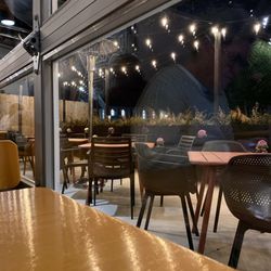 Rail Haus - Patio seating--a bit chilly tonight but should be lovely in six weeks or so.
