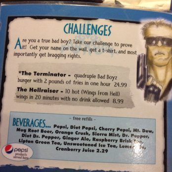Bad Boyz Bistro - Take the challenge - New American Near Me - Bedford, Pennsylvania