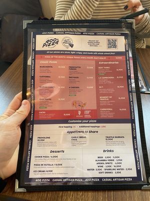 Menu photo 2 400 Grados Pizza Madrid, M Menu photo 2 400 Grados Pizza Madrid, M