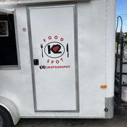 K2 Food Spot - logo on side of food truck trailer