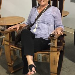 Winery Tours Walla Walla - Time for a break in the wine barrel stave chair at Zerba Cellars