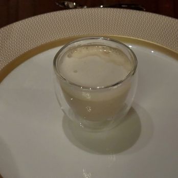 Napa Rose - Mushroom soup amuse buche - American Near Me - Anaheim, California Napa Rose - Mushroom soup amuse buche - American Near Me - Anaheim, California
